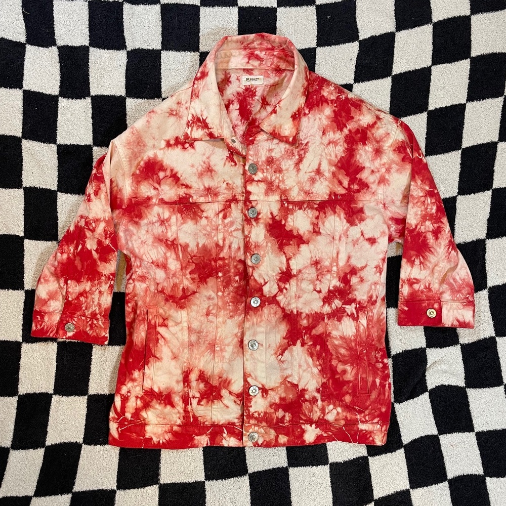 Hudson Red and Cream Tie-Dye Button-Up